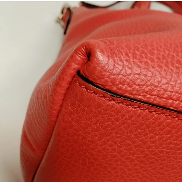 Gucci bamboo Red all Leather tote shoulder crossbody bag EUC authentic - Picture 7 of 11